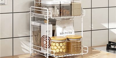 Collapsible storage wire kitchen mini shelf (7)