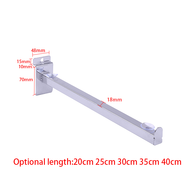 Square tube 2 hole slatwall glass shelf bracket